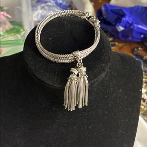 Monet Silver Tassle Bracelet